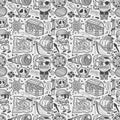 Seamless doodle pirate pattern