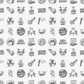 Seamless doodle space pattern