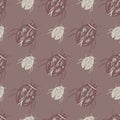 Seamless doodle stylized pattern with ladybugs simple elememts. Brown tones palette. Hand drawn natural animalistic backdrop Royalty Free Stock Photo