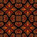 Seamless doodle vector pattern ethnic tribal style background. Royalty Free Stock Photo