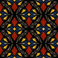 Seamless doodle vector pattern ethnic tribal style background. Royalty Free Stock Photo