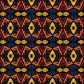 Seamless doodle vector pattern ethnic tribal style background. Royalty Free Stock Photo