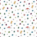 Seamless doodle xmas pattern