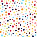 Seamless dot pattern with colorful circles on white background v Royalty Free Stock Photo