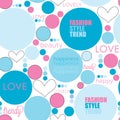 Seamless dots fashion love pattern vector illustration