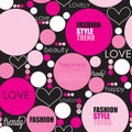 Seamless dots fashion love pattern vector illustration