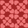 Seamless dotted heart pattern vector illustration, romantic Valentine\'s Day background Royalty Free Stock Photo