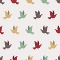 Seamless doves pattern. Vector simple background.