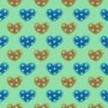 Seamless drawn pattern. Watercolor background with hand drawn hearts with dots.