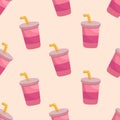 Seamless drinking cartoon pattern