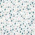 Seamless drops pattern. Creative rain texture for fabric, wrapping, textile, wallpaper, apparel. Vector illustration