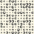 Seamless Drops Pattern. Vector Halftone Background. Modern Chaotic Circle Design