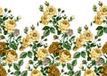 Seamless dry rose flower border design Royalty Free Stock Photo