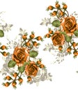 Seamless dry rose flower border design Royalty Free Stock Photo