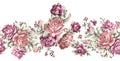 Seamless dry rose flower border Royalty Free Stock Photo