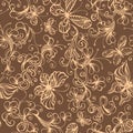 Seamless duotone floral background.