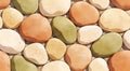 Seamless Earth Tone Pebble Stone Mosaic Pattern - AI-generated illustration Royalty Free Stock Photo