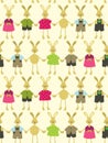 Seamless easter background with easter bunnies