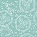 Seamless Easter background with eggs on a light blue background Royalty Free Stock Photo