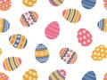 Seamless Easter egg pattern. Easter background, bright eggs. Royalty Free Stock Photo