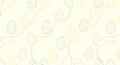Seamless Easter Egg Pattern on Cream Backdrop: Whimsical Dotted Lines of Blue Pink Green Yellow Design for Fabric Gift Royalty Free Stock Photo