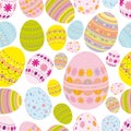 Seamless easter eggs background