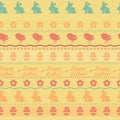 Seamless easter horizontal pattern - yellow color.