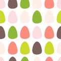 Seamless Easter pattern with abstract colorful eggs. Simple geometric design in pastel colors on white. Perfect for Royalty Free Stock Photo