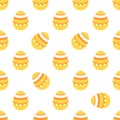 Seamless Easter pattern. Colorful season texture with cute painted aggs