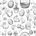 Seamless Easter pattern elements