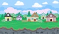 Seamless editable landscape of village for game design