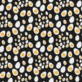 Seamless egg and doodle pattern. fried egg. vector illustration