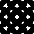 Seamless eight point star on black