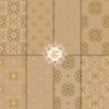 Seamless elegant damask patterns set