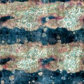 Seamless elegant mixed media pattern in navy, blue, pink, and cream