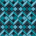 Seamless elegant textile print in blue and white colors Royalty Free Stock Photo