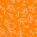 Seamless elephant orange background. Abstract. Royalty Free Stock Photo