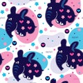 Seamless elephant pattern vector illustration