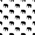 Seamless elephant pattern on white