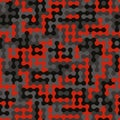 Seamless elite red black and white camouflage with canvas mesh military fashion pattern vector