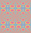 Seamless ellipses and circles pattern orange red violet turquoise blue Royalty Free Stock Photo