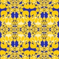 Seamless ellipses ornaments yellow dark blue