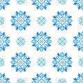 Seamless embroidered texture of abstract blue patterns
