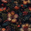 Seamless embroidery floral abstract fantasy luxury fabric pattern design