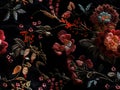 Seamless embroidery floral abstract fantasy luxury fabric pattern design