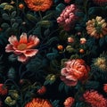 Seamless embroidery floral abstract fantasy luxury fabric pattern design