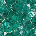 Seamless emerald and white marble texture.