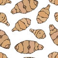 Seamless Endless Pattern of Jerusalem Artichoke or Topinambur. Vegetable Collection. EPS10 Vector. Hand Drawn Doodle Royalty Free Stock Photo