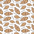 Seamless Endless Pattern of Jerusalem Artichoke or Topinambur. Vegetable Collection. EPS10 Vector. Hand Drawn Doodle Royalty Free Stock Photo