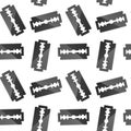 Seamless, endless pattern with Razor Blades, Seamless background with realistic Razor Blade, design for your cover or background. Royalty Free Stock Photo